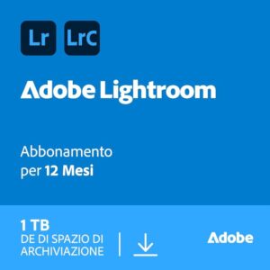 Adobe Lightroom incl. Lightroom Classic 1TB | Editor foto AI | 1 Anno | PC/Mac |Download Digitale