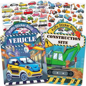 Elfew Libro di adesivi 2 Pezzi 3D Riutilizzabili per Bambini 2