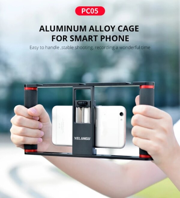 YELANGU Maniglia Stabilizzatore Staffa per Telefoni Cellulari E Smartphone Vlogging