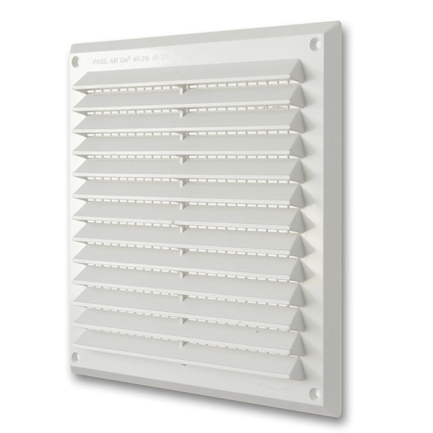 La Ventilazione AR2323B Griglia di ventilazione quadrata in Plastica bianca