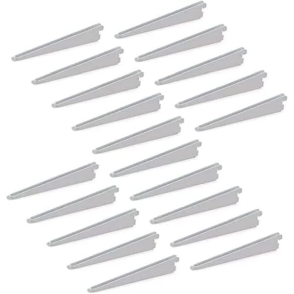 Emuca 7908712 Supponti per mensola con profilo cremagliera doppia perforazione passo 32mm