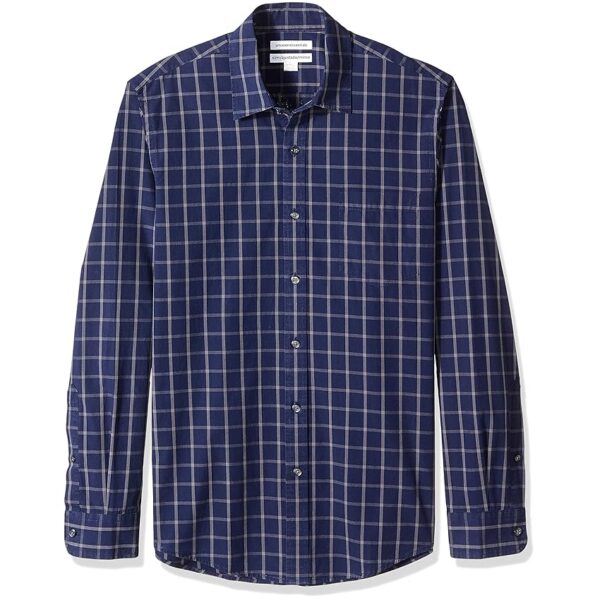 Amazon Essentials Camicia in Popeline a Maniche Lunghe Slim Uomo