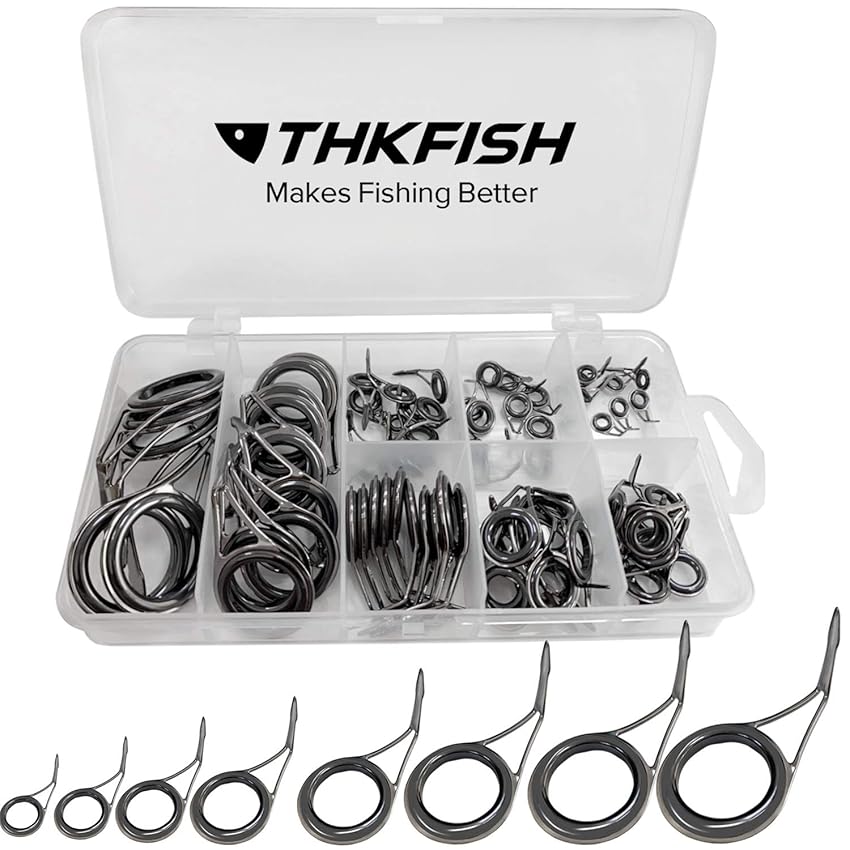 THKFISH Anelli Canna da Pesca Kit di riparazione per canne da pesca Acciaio inossidabile THKFISH Anelli Canna da Pesca Kit di riparazione per canne da pesca Acciaio inossidabile