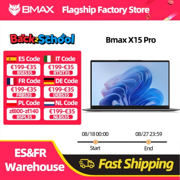 Bmax 15.6"" X15 Pro 16Gb Ram 512Gb Ssd Intel N95 Cpu Windows 11 Notebook 1920*1080
