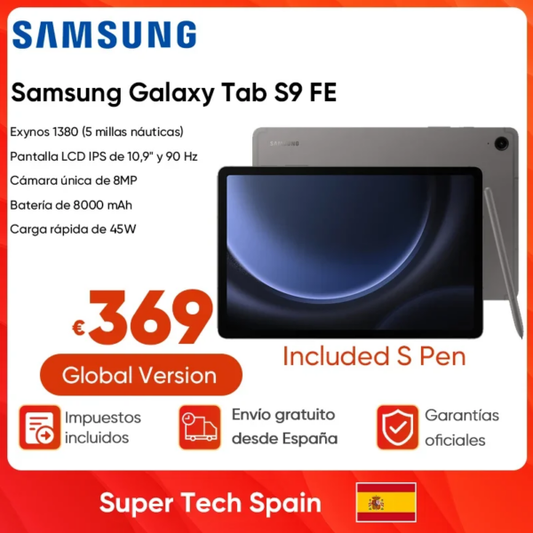Originale Samsung Galaxy Tab S9 FE X510 Exynos 1380 10.9 ''Display Tablet WIFI 8000mAh