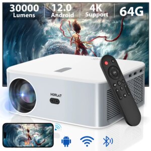 HORLAT 30000 Lumen Android12 4K Decodifica Proiettore Esterno Full HD 1080P Video