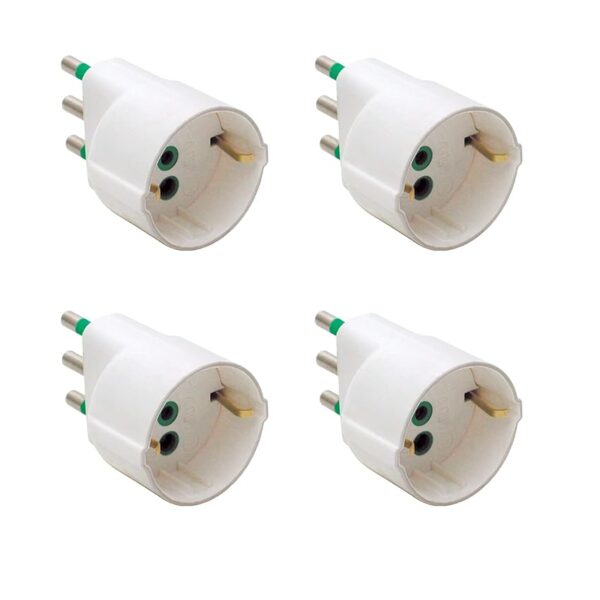 FANTON 82130-B4 - set 4pz adattatore da spina grande 16A a presa schuko colore bianco