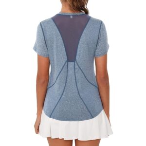 Terecey Maglietta Sportiva Donna Maglia Palestra Asciugatura Rapida Maglia Tecnica