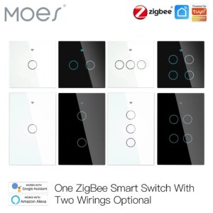 Moes ZigBee Wall Touch Smart Light Switch con neutro/nessun neutro senza condensatore