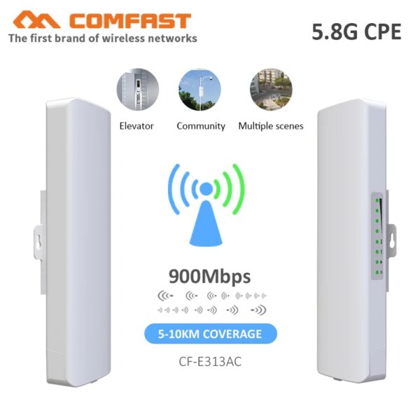 COMFAST CF-E313AC 900Mbps 5.8G WIFI CPE Wireless AP Bridge 5Km a lungo raggio 12dBi