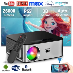 Videoproiettore HORLAT 4K WiFi 6 Bluetooth 5.1 1100ANSI Messa a fuoco automatica 6D