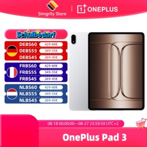 OnePlus Pad 3 Versione Globale Tablet Snapdragon 8 Elite 13.2" 144Hz Display 3.4K