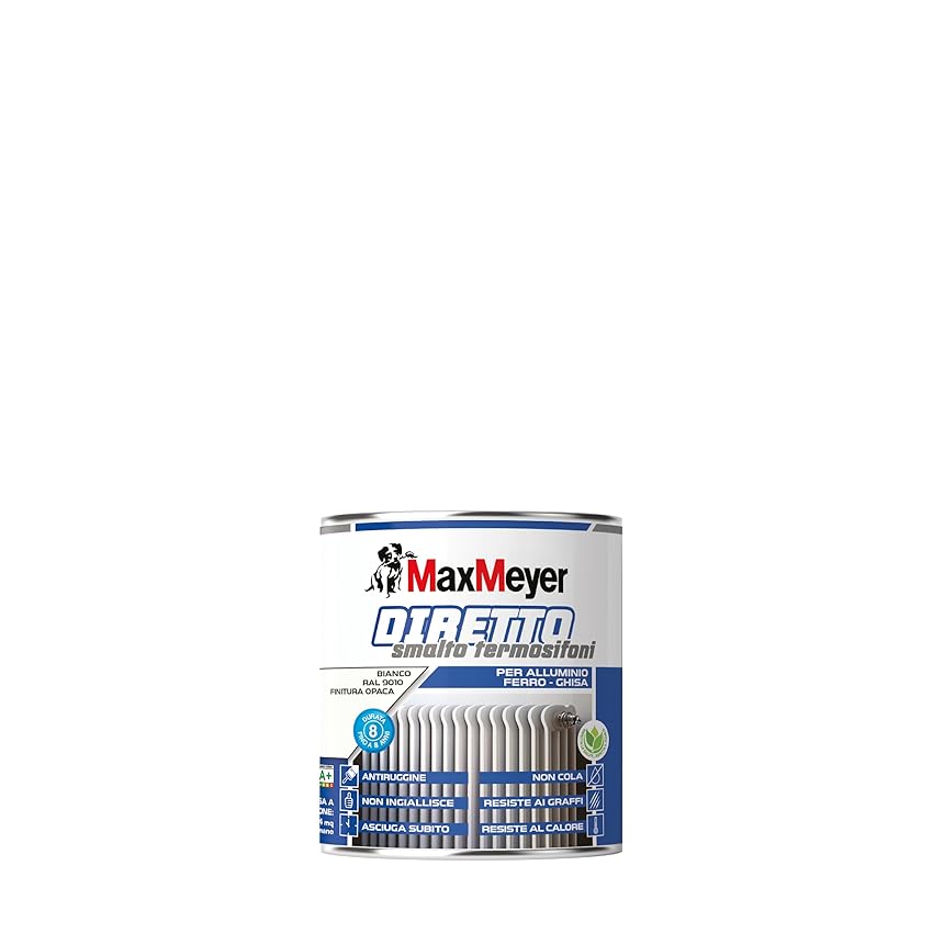 MAXMEYER Diretto Termosifoni Opaco R9010 Bianco 0.5 L MAXMEYER Diretto Termosifoni Opaco R9010 Bianco 0.5 L