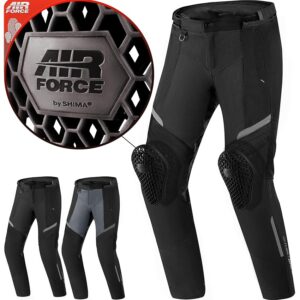 SHIMA Rush Pantaloni Moto Uomo con Protezioni 4 Stagioni | Airforce Protezione Ginocchio