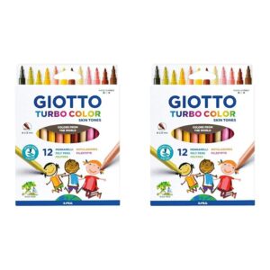 Giotto TURBO COLOR SKIN TONES - 12 colori della pelle (Confezione da 2)
