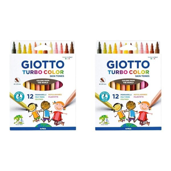 Giotto TURBO COLOR SKIN TONES - 12 colori della pelle (Confezione da 2)