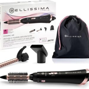 Bellissima Imetec Spazzola ad Aria Calda 800W Asciuga Modella Capelli Corti Medi