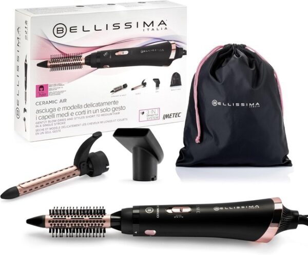 Bellissima Imetec Spazzola ad Aria Calda 800W Asciuga Modella Capelli Corti Medi