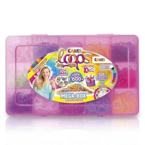 CRAZE loops Mega Box - Set di nastri a telaio con 1600 elastici artigianali e molti accessori
