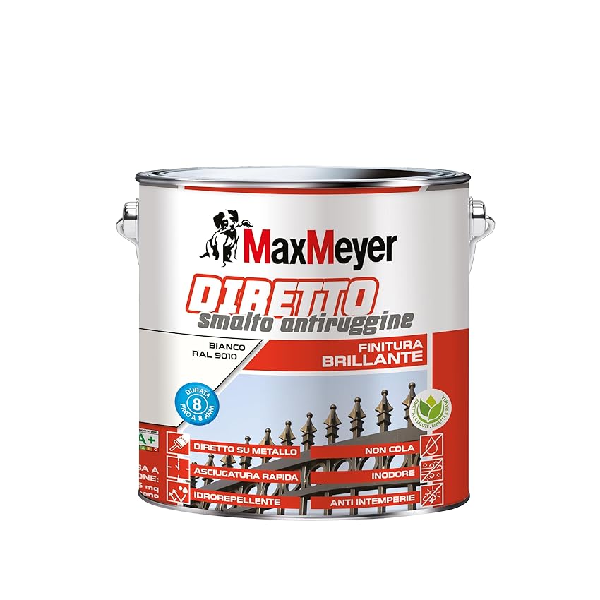 MAXMEYER Diretto Antiruggine Brillante R9010 Bianco 2 L MAXMEYER Diretto Antiruggine Brillante R9010 Bianco 2 L