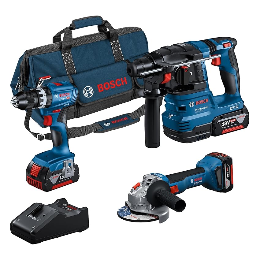 Bosch Professional 18V System Combo kit a batteria: GSB 18V-45 + GBH 18V Bosch Professional 18V System Combo kit a batteria: GSB 18V-45 + GBH 18V