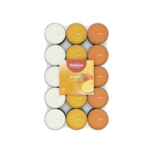 Bolsius - 30 Tealight Profumati - Mango - Durata di Combustione di 3.5 Ore