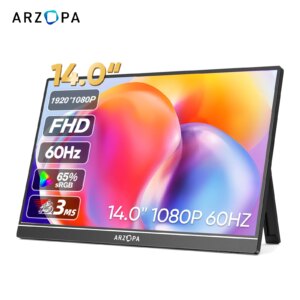 ARZOPA 14.0 pollici 1080P FHD Monitor portatile schermo IPS con USB C HDMI secondo