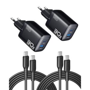 INIU 30W Caricatore USB C 2Pezzi con 60W Cavo