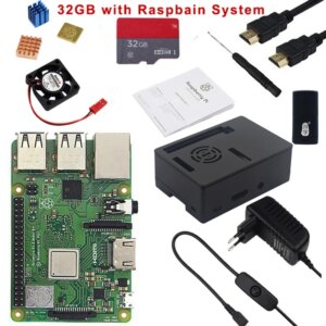 Originale Raspberry Pi 3 modello B Plus con WiFi e Bluetooth custodia in ABS opzionale