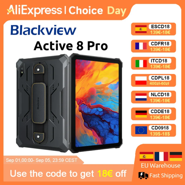 Blackview Active 8 Pro Tablet robuste Android 14 Display da 10