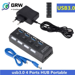 Mini USB HUB 3.0 Super Velocità 5 Gbps usb3.0 4 Porte HUB Portatile Micro USB 3.0