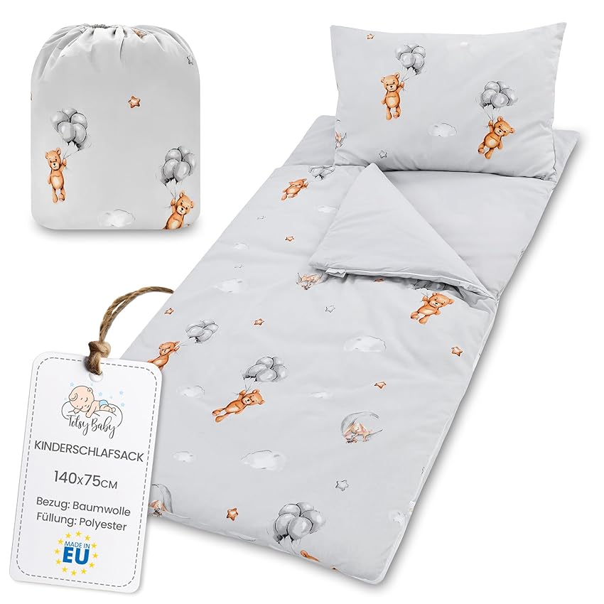 Sacco a pelo per bambini con cuscino e cerniera per bambini da 3 a 7 anni Sacco a pelo per bambini con cuscino e cerniera per bambini da 3 a 7 anni
