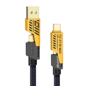 YISH Multi Cavo di Ricarica 4 in 1：[1.8M] Nylon Universale Multiplo USB Cavetto con