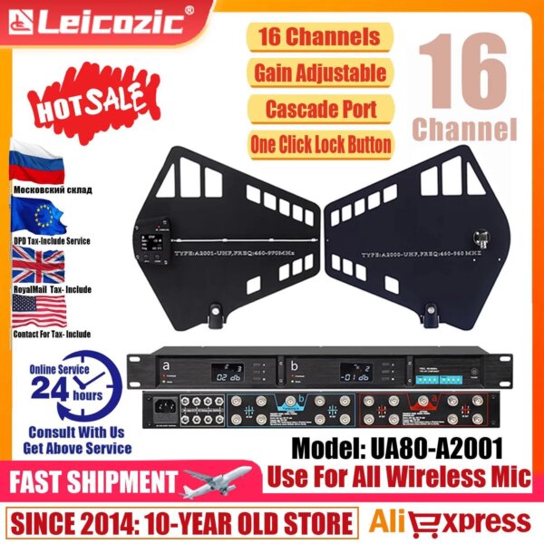 Leicozic UA80-A2021 UHF Antenna a banda larga Splitter 450-1000MHZ Segnale RF Antenna direzionale BNC