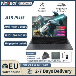 Ninkear A15 PLUS Laptop 15.6 "IPS FHD AMD Ryzen 7 5825U Notebook 32G DDR4 3200Mhz + 1TB PCI