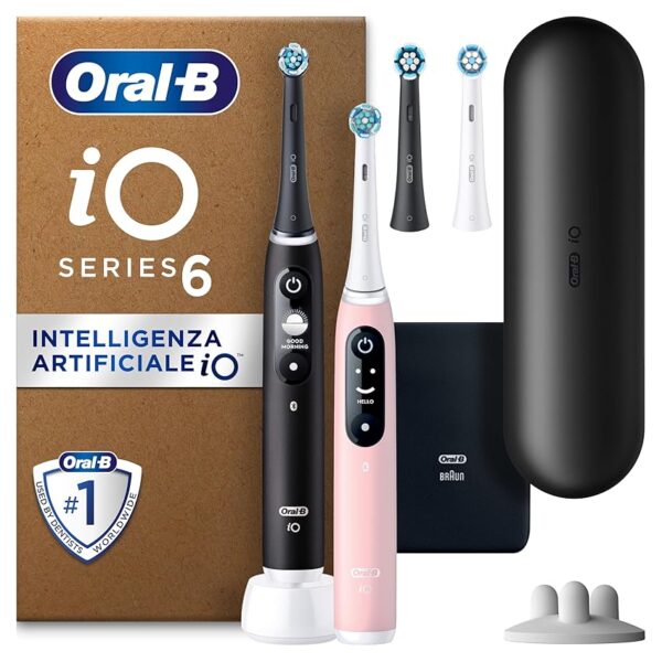Oral-B Spazzolino Elettrico Ricaricabile iO 6 Nero e Rosa