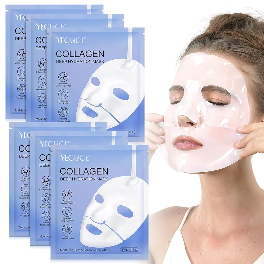 6 Pezzi Maschera Viso al Collagene 6 Pezzi Maschera Viso al Collagene