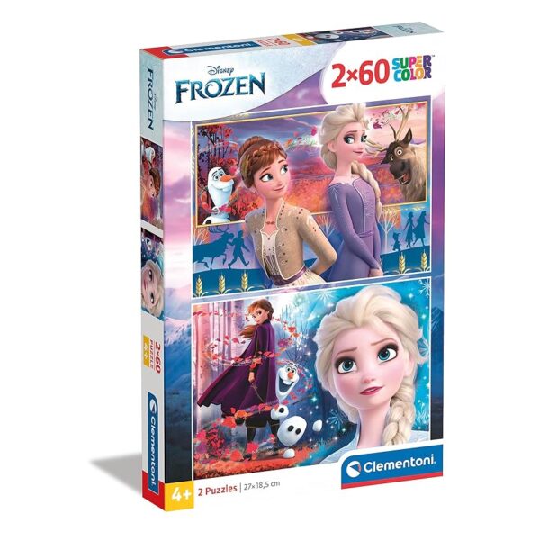 Clementoni - 21609 - Supercolor Puzzle - Disney Frozen - 2X60 Pezzi (Include 2 Puzzle Da 60 Pezzi)