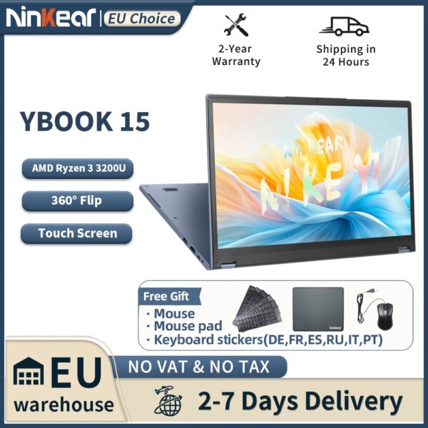 Ninkear YBOOK15 Laptop AMD Ryzen 3 3200U 15.6 pollici 360 ° Flip FHD IPS 1920*1080