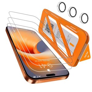 QHOHQ 3 Pezzi Vetro Temperato per iPhone 17 Pro Max + 1 Set Pellicola Fotocamera