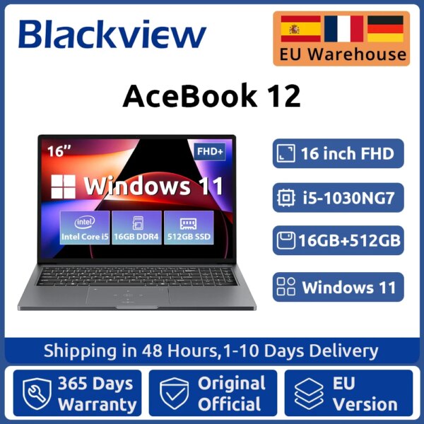 Blackview AceBook 12 Win 11 Laptop 16 ''FHD IPS