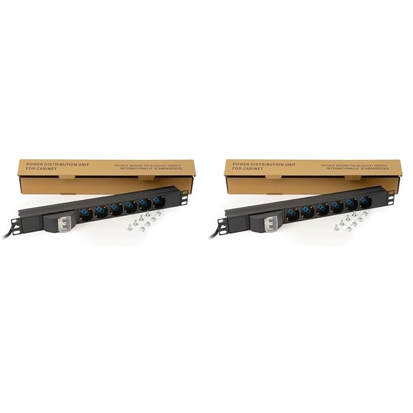 Link multipresa elettrica LK10050 per rack 19" con interruttore magnetotermico e 6 Link multipresa elettrica LK10050 per rack 19" con interruttore magnetotermico e 6