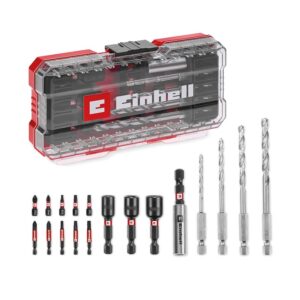 Set di accessori originali Einhell S-CASE da 18 pezzi resistenti agli urti (punte da 25 mm)