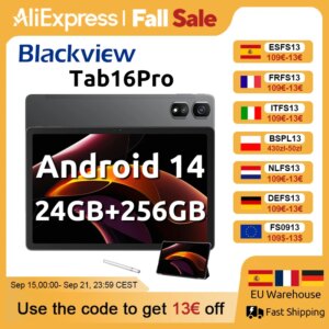 Blackview Android 14 Tab 16 Pro Tablet touch da 11 pollici Schermo 2K 24 GB + 256