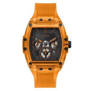Orologio Uomo GUESS PHOENIX GW0203G10 Multifunzione Silicone Arancione Nero
