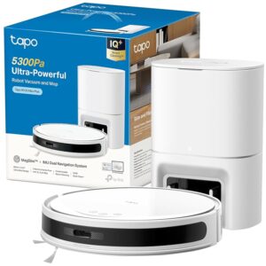 Tapo RV20 Max Plus Bianco Robot Aspirapolvere Lavapavimenti con Mappatura 5300Pa