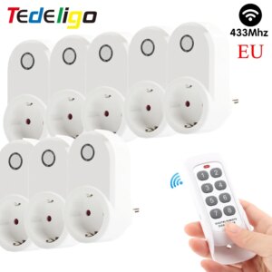 15A Smart Home Spina Presa Wireless Telecomando EU FR 433 MHz Presa Elettrica A Parete