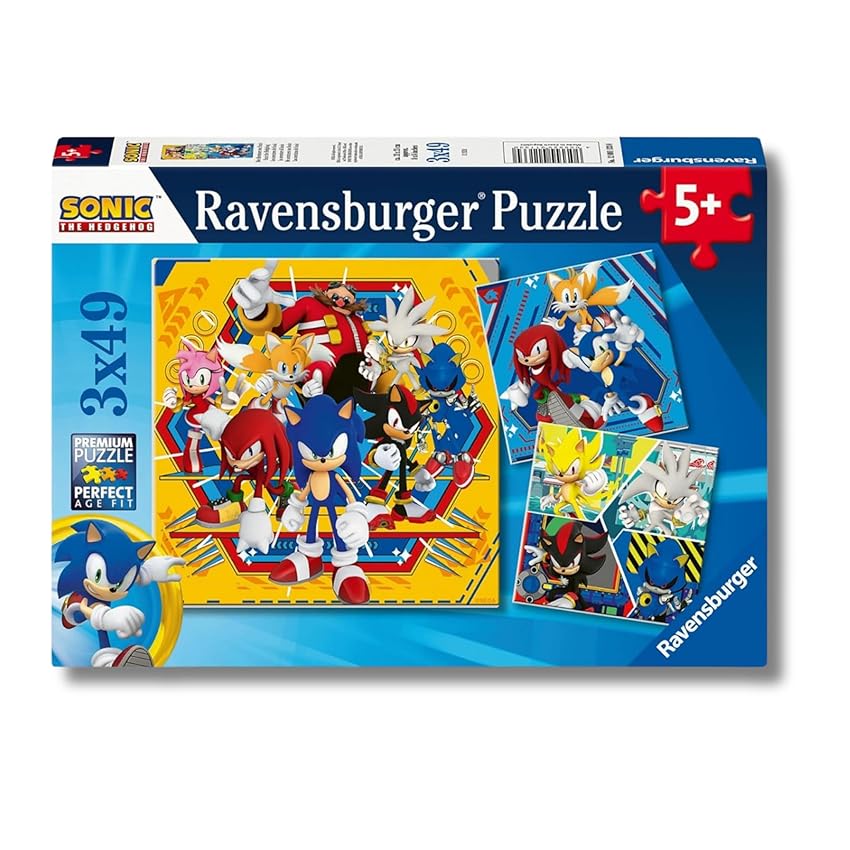 Ravensburger - Puzzles Sonic Confezioni Da 3 | Puzzle Bambini 5 Anni O Più | Regalo Ravensburger - Puzzles Sonic Confezioni Da 3 | Puzzle Bambini 5 Anni O Più | Regalo