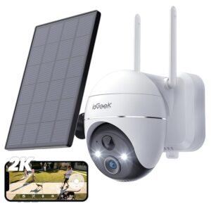 ieGeek 360° PTZ Telecamera Wi-Fi Esterno con Batteria Senza Fili