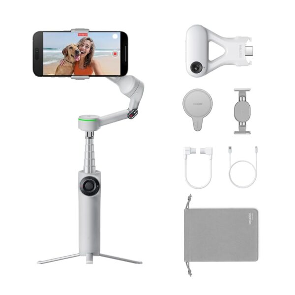 Insta360 Flow 2 Pro Pack IA Ultimate – Stabilizzatore Gimbal IA per Smartphone Pieghevole per iPhone/Android